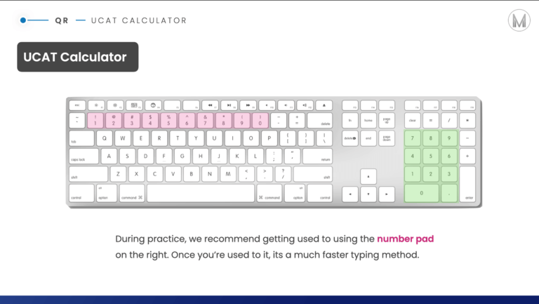 UCAT keyboard shortcuts